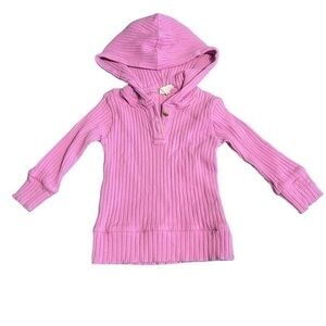 Kate Quinn Long Sleeve Henley Hoofie Organic Cotton Ribbed Orchid  6-12 months